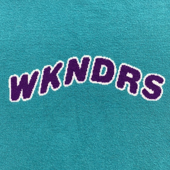 WKNDRS Wavy Chest Logo Long Sleeve Crewneck Sweater (Turquoise/Purple/White) - Picture 11 of 15